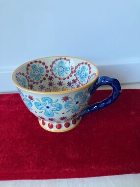 Anthropologie Elka Ayaka Footed Pedestal Coffee Mug Cottagecore.